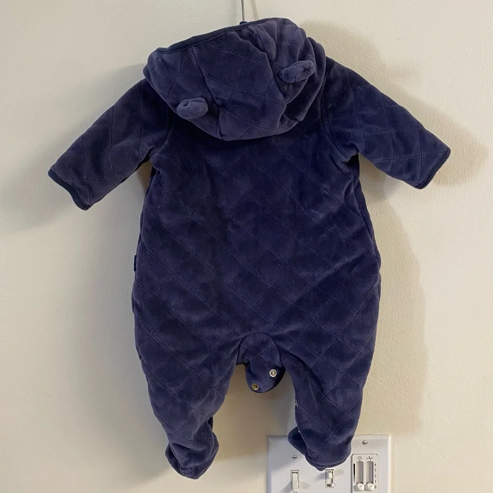 Baby Quilted Navy Blue One-Piece